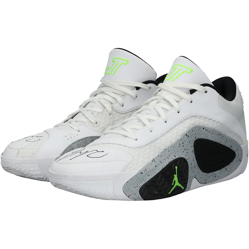 Jayson Tatum Boston Celtics Autographed Game-Used White Jordan Brand Shoes vs. Miami Heat on April 24, 2024