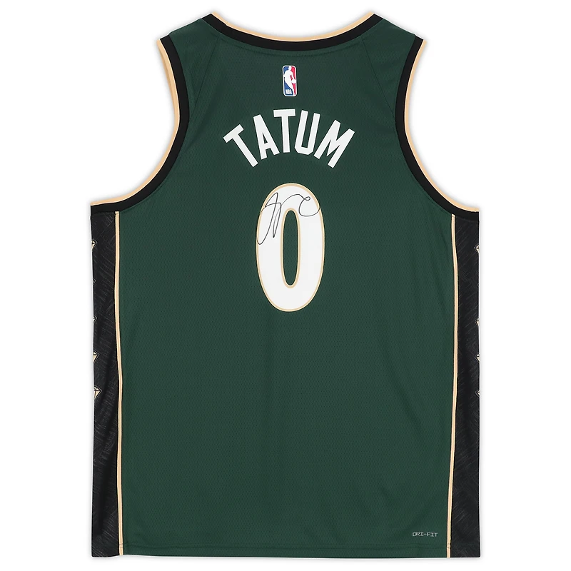 Jayson Tatum Boston Celtics Autographed Green Nike 2022-23 City Edition Swingman Jersey