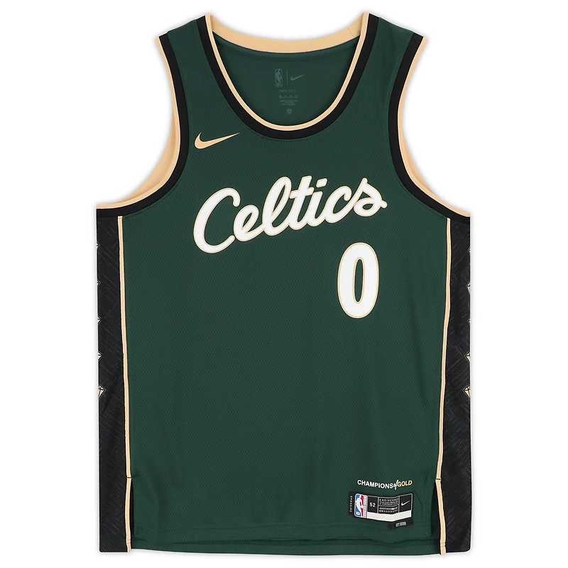 Jayson Tatum Boston Celtics Autographed Green Nike 2022-23 City Edition Swingman Jersey