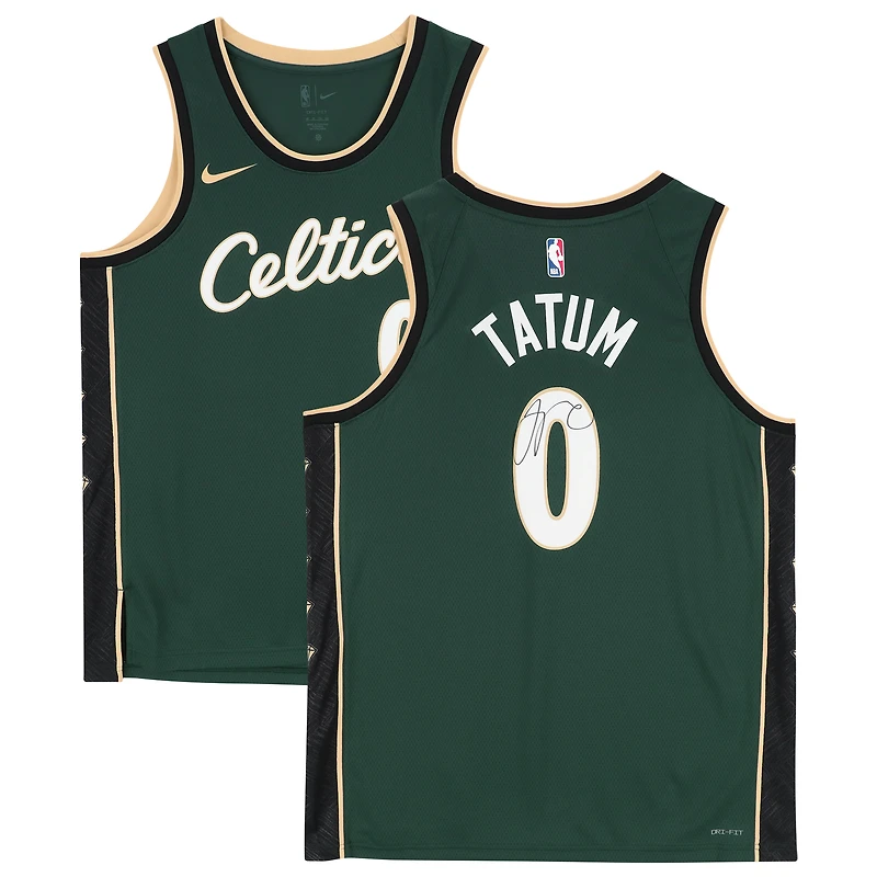 Jayson Tatum Boston Celtics Autographed Green Nike 2022-23 City Edition Swingman Jersey
