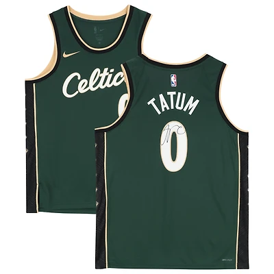 Jayson Tatum Boston Celtics Autographed Green Nike 2022-23 City Edition Swingman Jersey