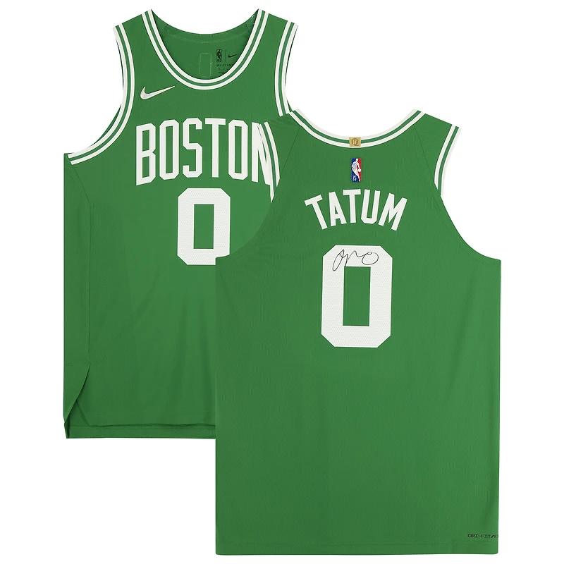 Maillot Nike authentique vert dédicacé par Jayson Tatum des Boston Celtics