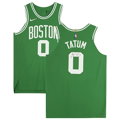 Maillot Nike authentique vert dédicacé par Jayson Tatum des Boston Celtics