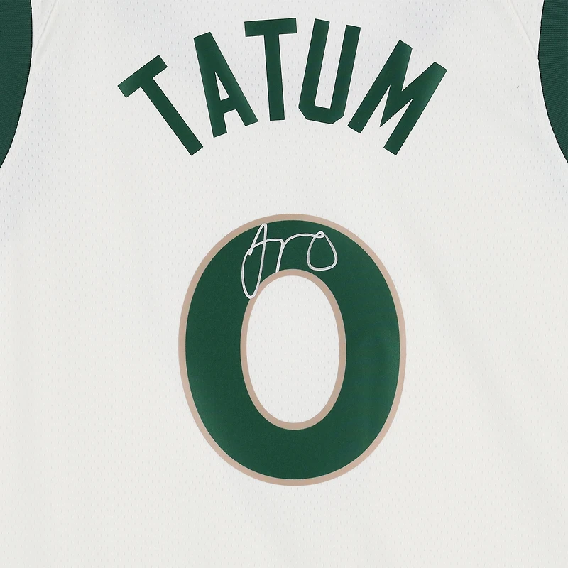 Maillot Swingman Nike City Edition 2023-24 blanc dédicacé par Jayson Tatum des Boston Celtics