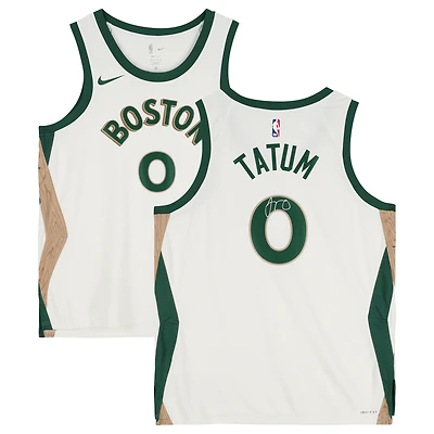 Jayson Tatum Boston Celtics Autographed White Nike 2023-24 City Edition Swingman Jersey