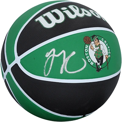 Ballon de basket-ball Wilson NBA Team Tribute noir et vert autographié par Jayson Tatum, des Boston Celtics.