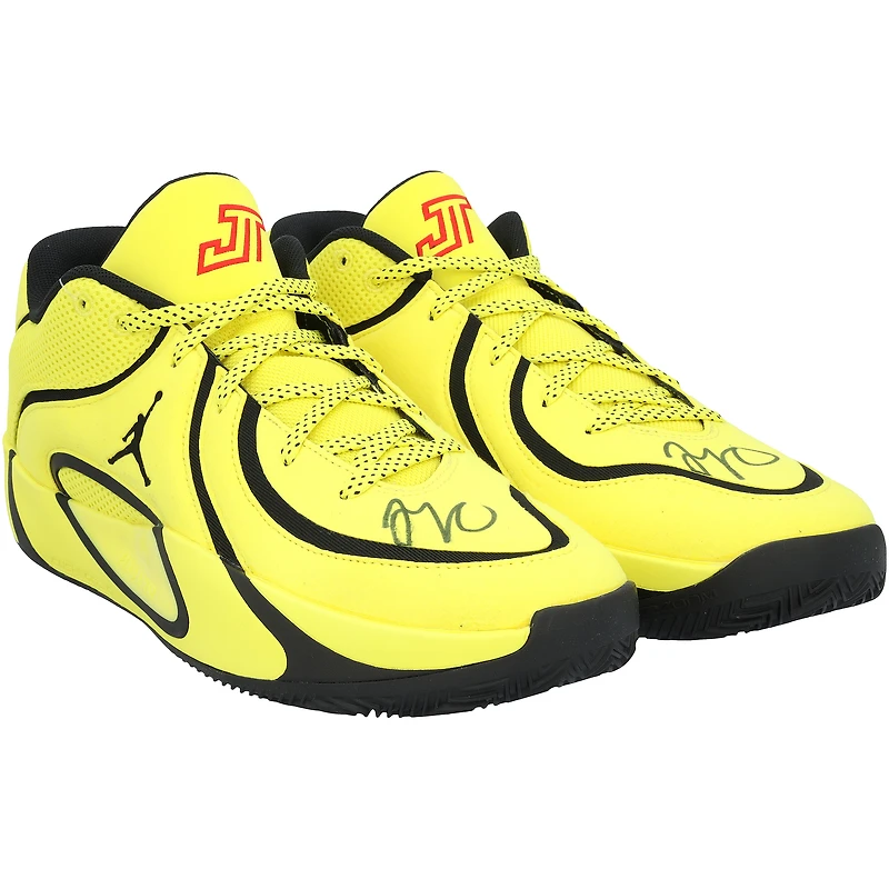 Jayson Tatum Boston Celtics Autographed Yellow Jordan Brand Tatum 4 Basketball Shoes
