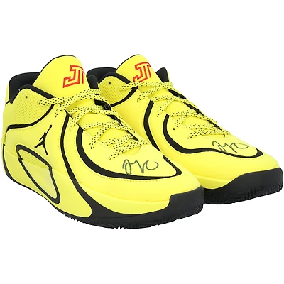 Jayson Tatum Boston Celtics Autographed Yellow Jordan Brand Tatum 4 Basketball Shoes