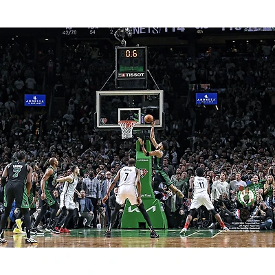 Jayson Tatum, joueur non signé des Boston Celtics lors du match 1 premier tour de la Conférence Est NBA 2022, photo gagnante buzzer-beater