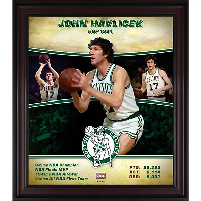 John Havlicek Boston Celtics Framed 15" x 17" Hardwood Classics Player Collage