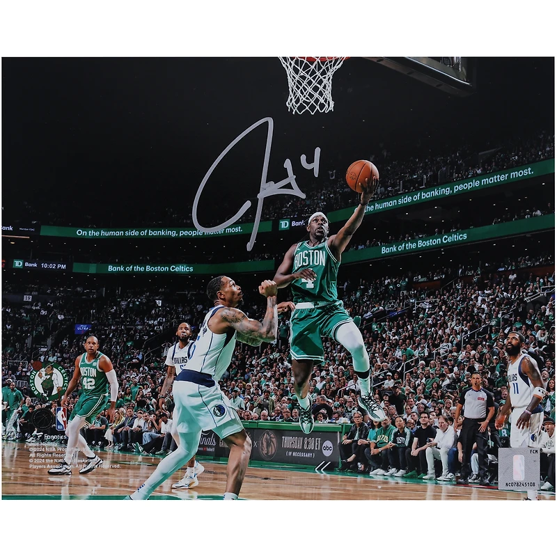 Jrue Holiday Boston Celtics Autographed 8" x 10" 2024 NBA Finals Champions Action Photograph 
