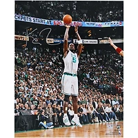 Kevin Garnett Boston Celtics Autographed 16" x 20" Shooting In White Photograph