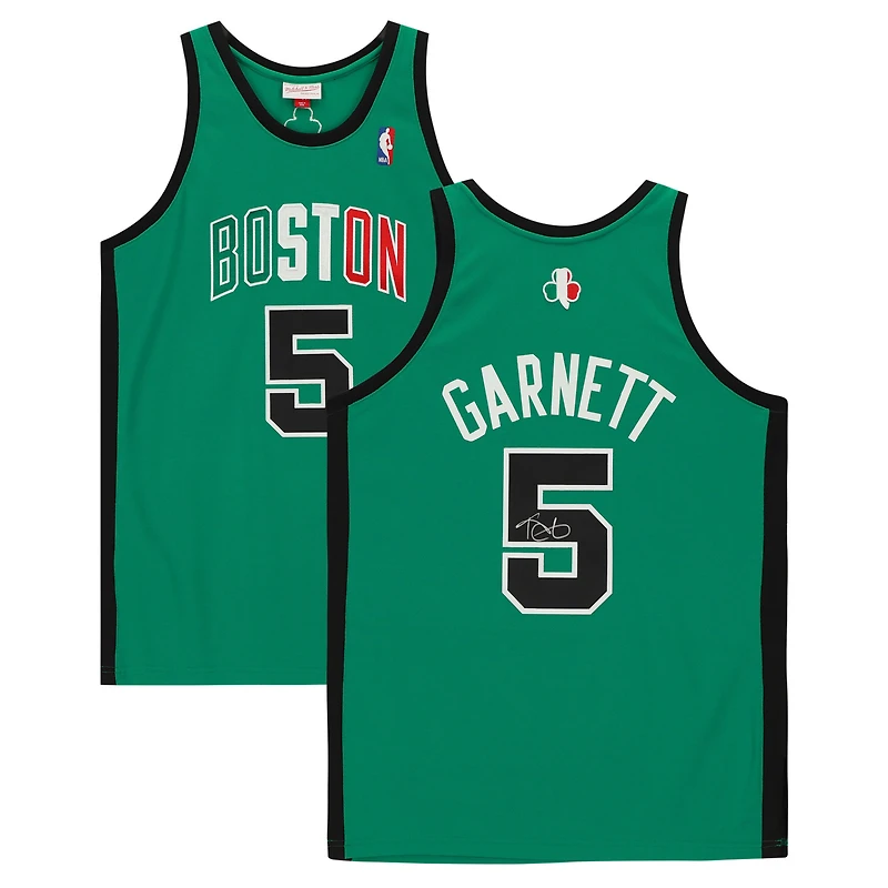 Maillot authentique Mitchell & Ness autographié par Kevin Garnett des Boston Celtics