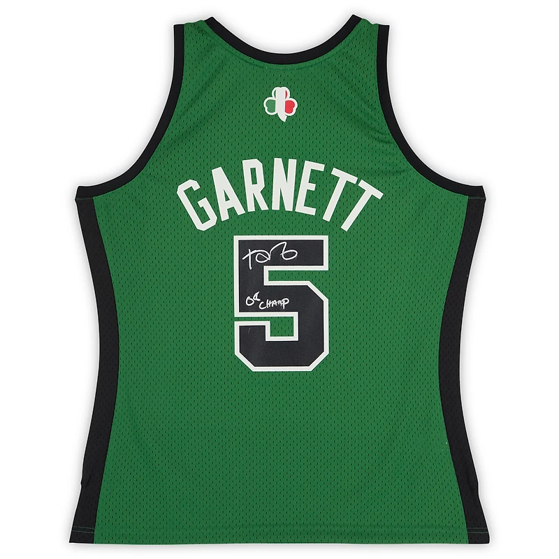 Kevin Garnett Boston Celtics Autographed Mitchell & Ness Kelly Green 2007-08 Italy Swingman Jersey with "08 Champ" Inscription