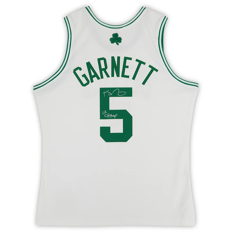 Kevin Garnett Boston Celtics Autographed Mitchell & Ness White 2007-08 Authentic Jersey with "08 Champ" Inscription