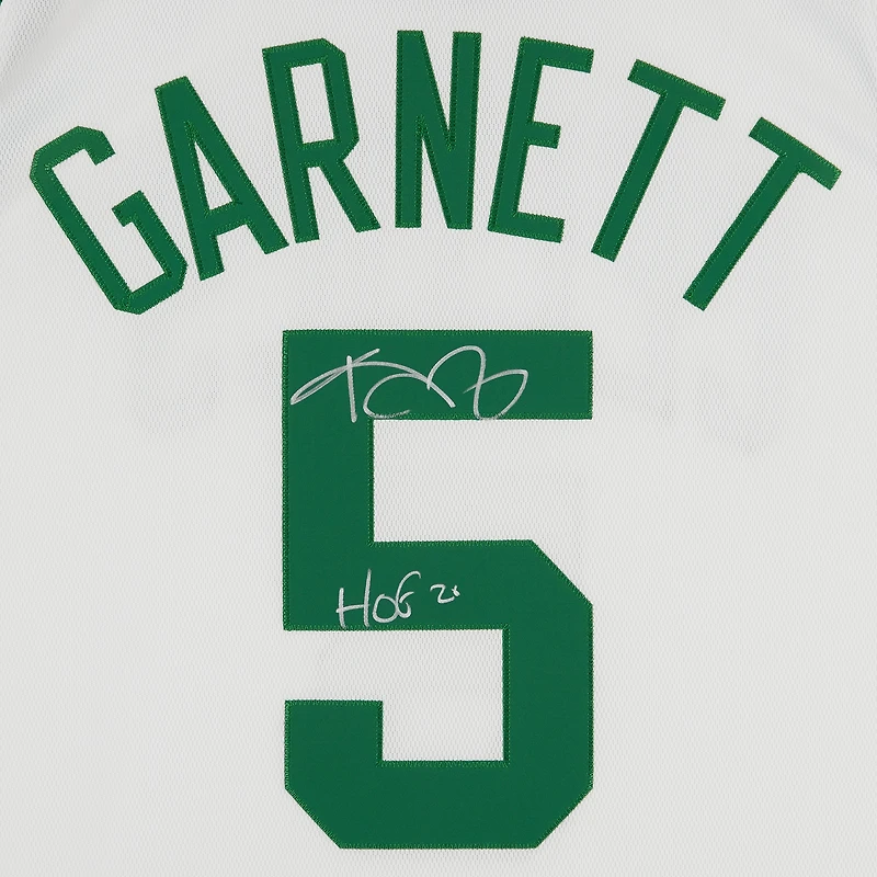 Kevin Garnett Boston Celtics Autographed Mitchell & Ness White 2007-08 Authentic Jersey with "HOF 20" Inscription