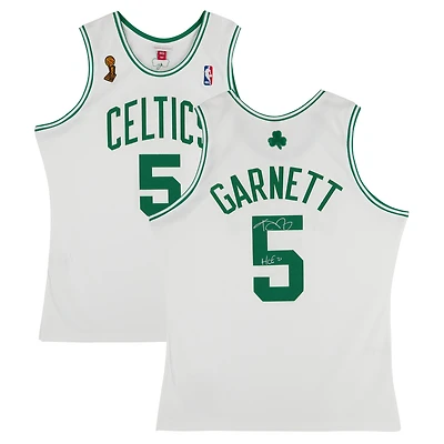 Kevin Garnett Boston Celtics Autographed Mitchell & Ness White 2007-08 Authentic Jersey with "HOF 20" Inscription