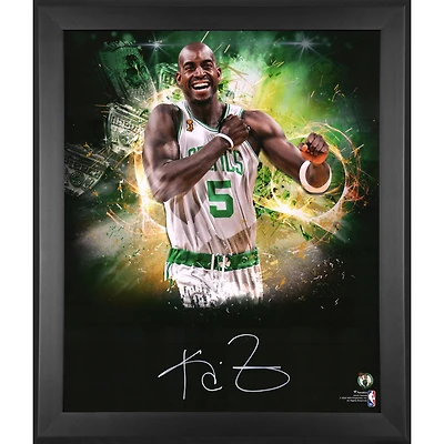 Photo encadrée autographiée de Kevin Garnett des Boston Celtics, champion NBA 2008, 20" x 24"