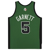 Maillot réplique autographié par Kevin Garnett des Boston Celtics de l'Italie Mitchell & Ness 2007-08