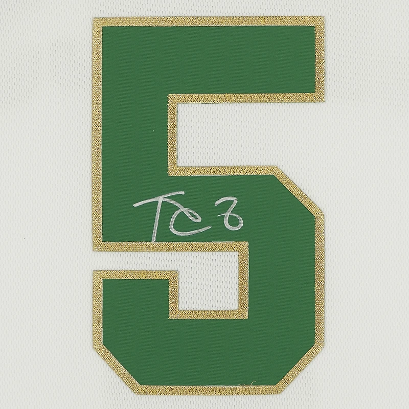 Maillot authentique autographié par Kevin Garnett White Boston Celtics Mitchell & Ness 2008-09