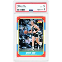 Carte Larry Bird Boston Celtics 1986-87 Fleer n° 9 authentifiée PSA 8