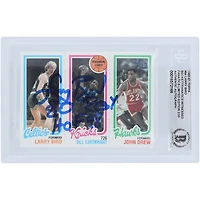 Carte de recrue authentifiée avec plusieurs inscriptions signée par Larry Bird Boston Celtics 1980-81 Topps #94 #/33 Beckett Fanatics