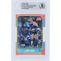 Carte authentifiée autographiée par Larry Bird Boston Celtics 1986-87 Fleer #9 #/33 Beckett Fanatics Witnessed avec plusieurs inscriptions
