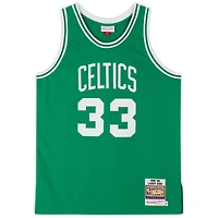 Maillot authentique autographié par Larry Bird Boston Celtics Mitchell & Ness 1985-1986 vert avec inscription « 3x NBA Champ » - Édition limitée à 133 exemplaires