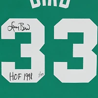 Maillot authentique dédicacé par Mitchell & Ness Kelly Green 1985-86 des Boston Celtics par Larry Bird avec inscription « HOF 1998 » - Édition limitée à 133 exemplaires