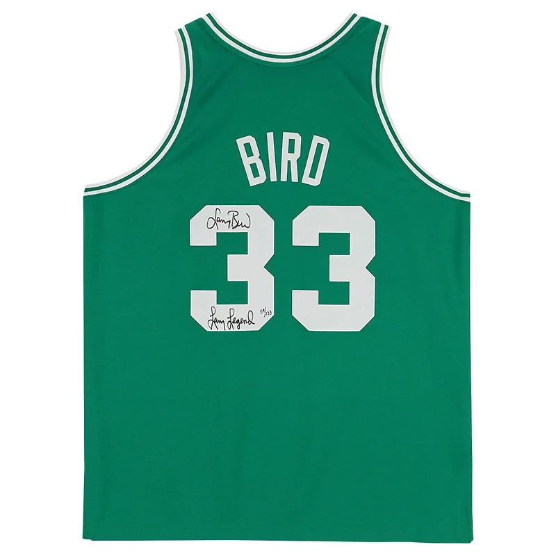 Larry Bird Boston Celtics Autographed Mitchell & Ness Kelly Green 1985-86 Authentic Jersey with "Larry Legend" Inscription - Limited Edition of 133