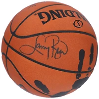 Larry Bird Boston Celtics Autographed Spalding Indoor/Outdoor Basketball with Black Acrylic Hand Print