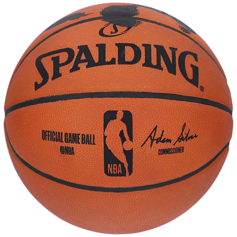 Ballon de basket-ball d'intérieur/extérieur Spalding autographié par Larry Bird Boston Celtics avec empreinte de main en acrylique noir