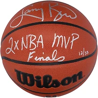 Ballon de basket-ball d'intérieur/extérieur Wilson Authentic Series autographié par Larry Bird Boston Celtics avec inscription « 2X NBA FINALS MVP » - Édition limitée à 33 exemplaires