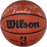 Ballon de basket-ball d'intérieur/extérieur Wilson Authentic Series autographié par Larry Bird Boston Celtics avec inscription « 2X NBA FINALS MVP » - Édition limitée à 33 exemplaires