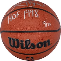 Ballon de basket-ball d'intérieur/extérieur Wilson Authentic Series autographié par Larry Bird Boston Celtics avec inscription « HOF 1998 » - Édition limitée à 133 exemplaires