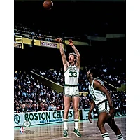 Photographie non signée de Larry Bird, tir en suspension des Boston Celtics