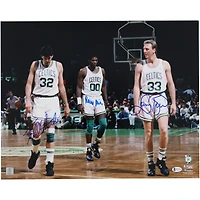 Larry Bird, Robert Parish & Kevin McHale Boston Celtics Autographed 16" x 20" On-Court Photograph