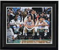 Larry Bird, Robert Parish & Kevin McHale Boston Celtics Autographed 16" x 20" Sitting on Bench Photograph