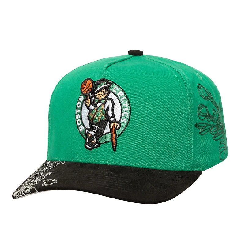 Men's Mitchell & Ness  Kelly Green/Black Boston Celtics May Flowers Adjustable Hat