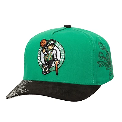 Casquette ajustable Mitchell & Ness Kelly verte/noire pour homme Boston Celtics May Flowers