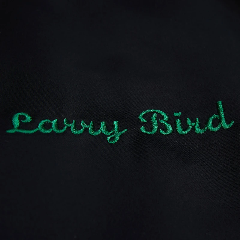 Men's Mitchell & Ness Larry Bird Black Boston Celtics NBA Legends Full-Snap Satin Jacket
