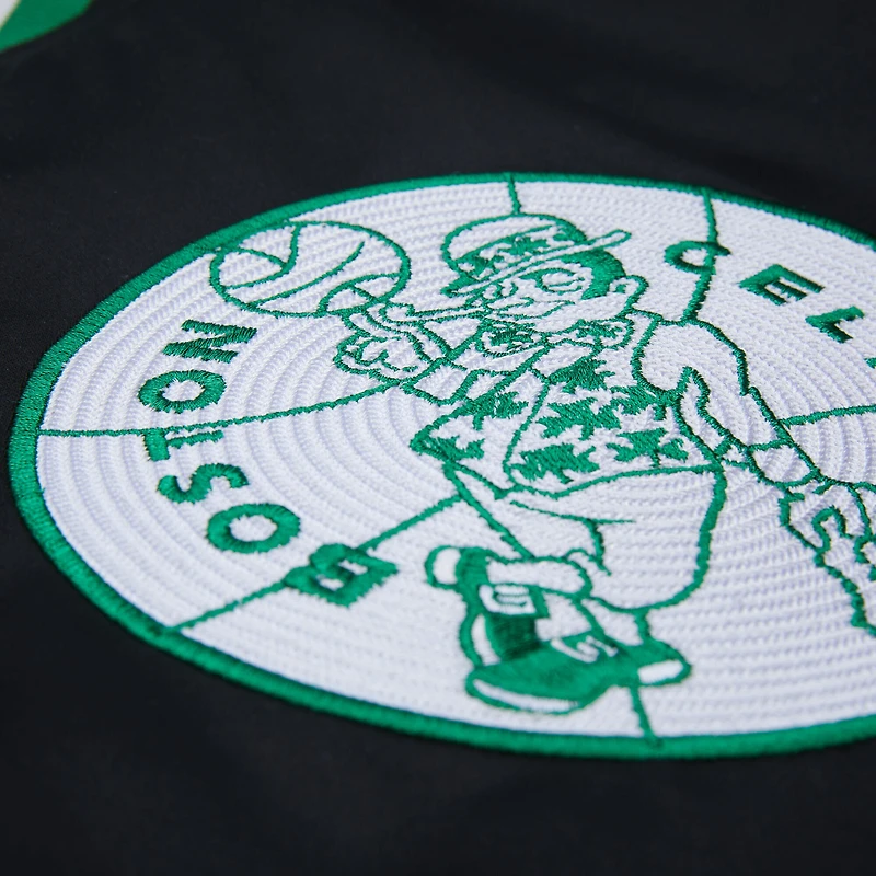 Men's Mitchell & Ness Larry Bird Black Boston Celtics NBA Legends Full-Snap Satin Jacket