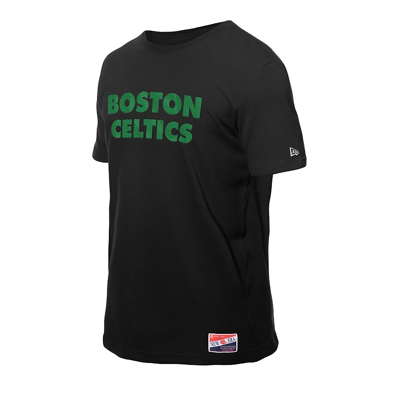 Men's New Era  Black Boston Celtics Premium Wordmark T-Shirt