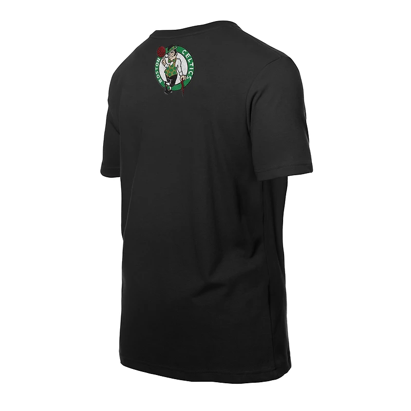 Men's New Era  Black Boston Celtics Premium Wordmark T-Shirt
