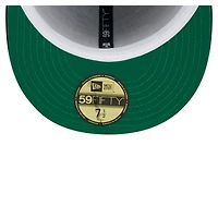 Men's New Era  Kelly Green/Black Boston Celtics Throwback Satin Vintage Pin Two-Tone 59FIFTY Fitted Hat