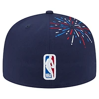 Men's New Era  Navy Boston Celtics Americana Fireworks 59FIFTY Fitted Hat