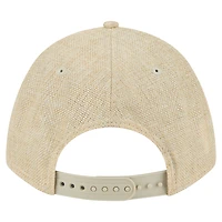 Men's New Era  Tan Boston Celtics Injection Woven A-Frame 9FORTY Adjustable Hat