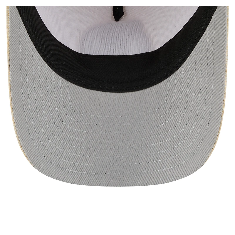Men's New Era  Tan Boston Celtics Injection Woven A-Frame 9FORTY Adjustable Hat