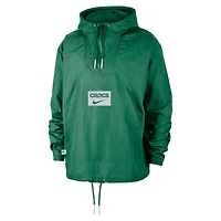 Men's Nike  Green Boston Celtics Courtside Premium Club Anorak Quarter-Zip Hoodie Jacket