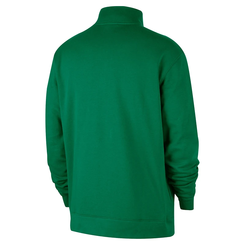 Pull à demi-zip Nike Kelly Green Boston Celtics Courtside Club pour homme